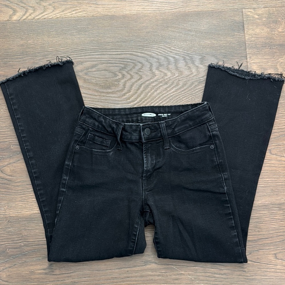 Universal Thread Black Flare Wide Leg Jeans with Frayed Hem